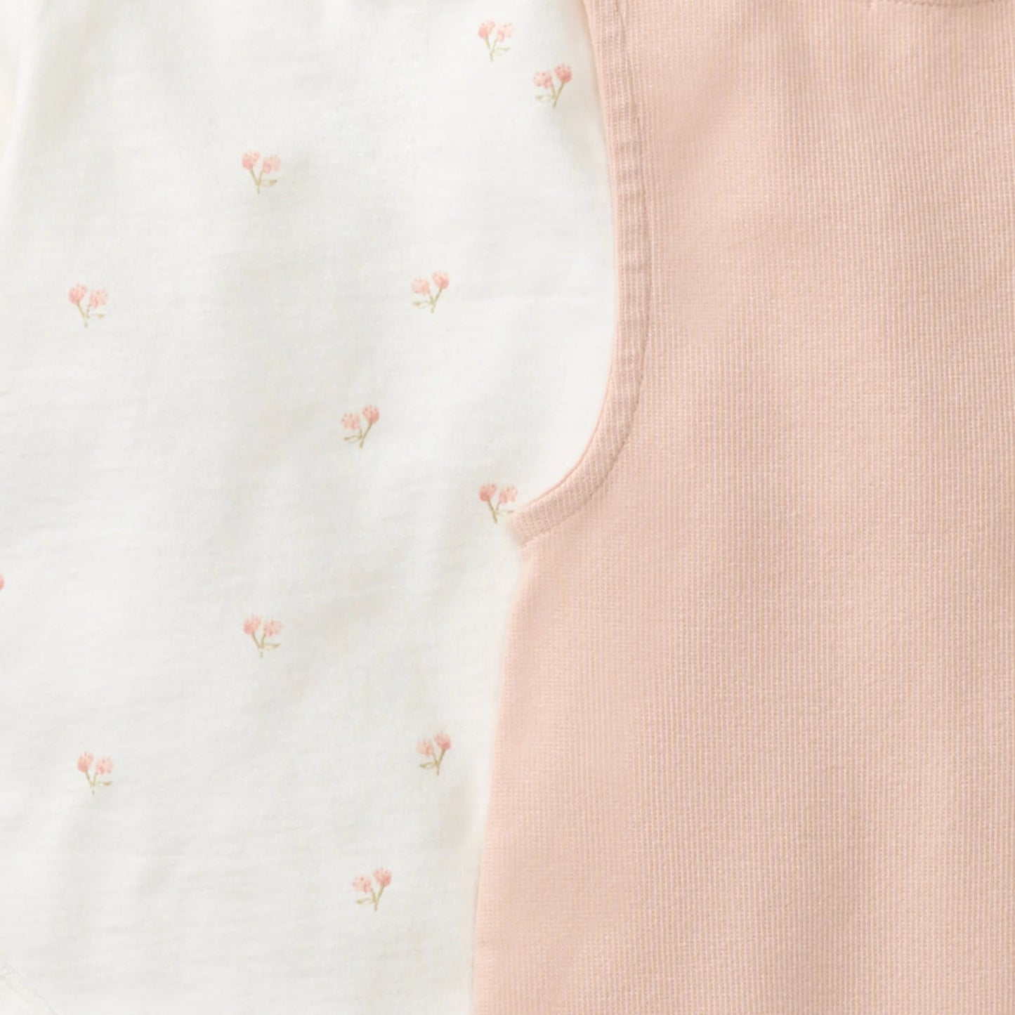 Burt's Bees Ditsy Floret Jumpsuit and Bodysuit Set - Agate Rose