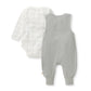 Burt's Bees Plaid Infant Jumpsuit and Bodysuit Set - Hazy