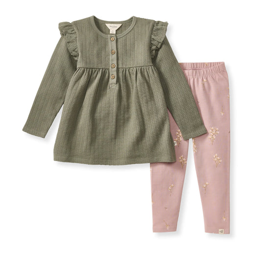 Burt's Bees Budding Beauty Infant Tunic Set - Tranquility