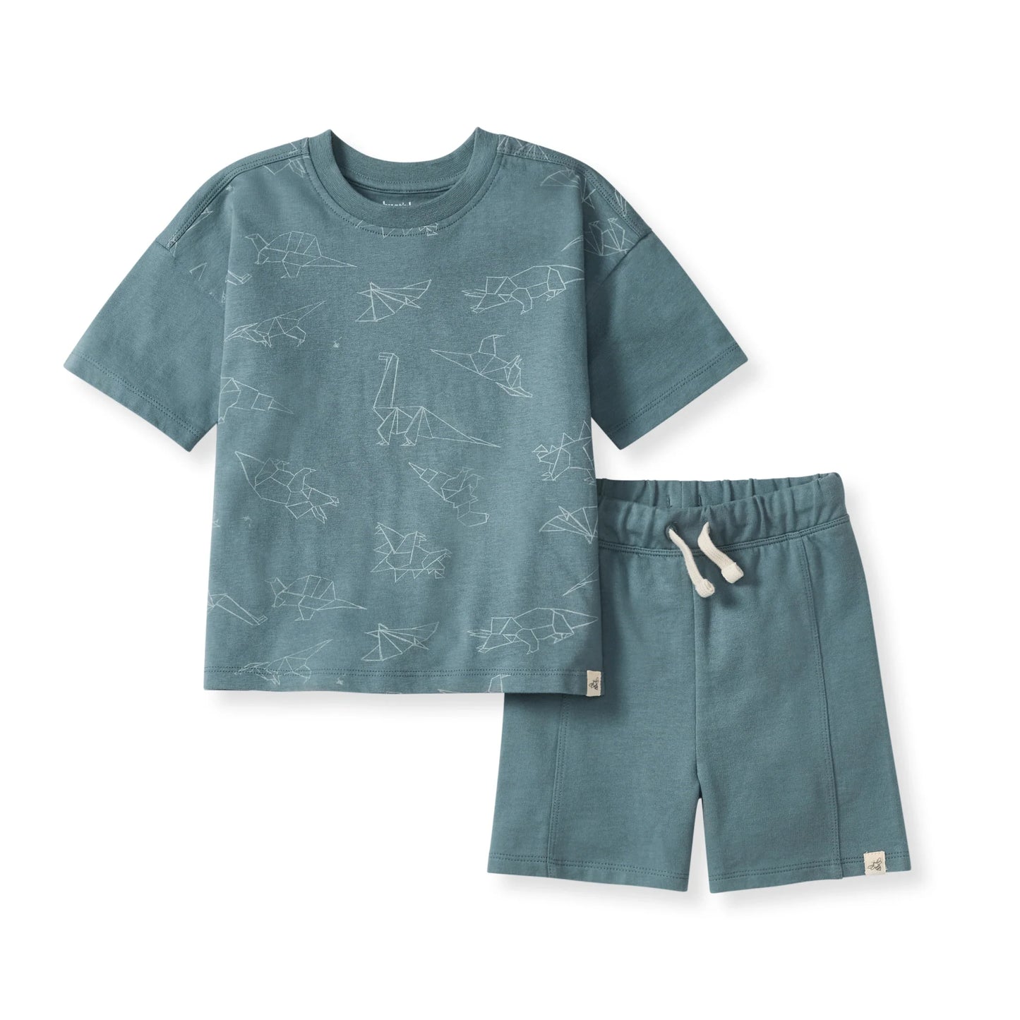 Burts Bees Origami Dinos Boy Tee & Shorts Set