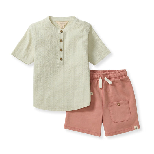 Burts Bees Seersucker Boy Shirt & Shorts Set