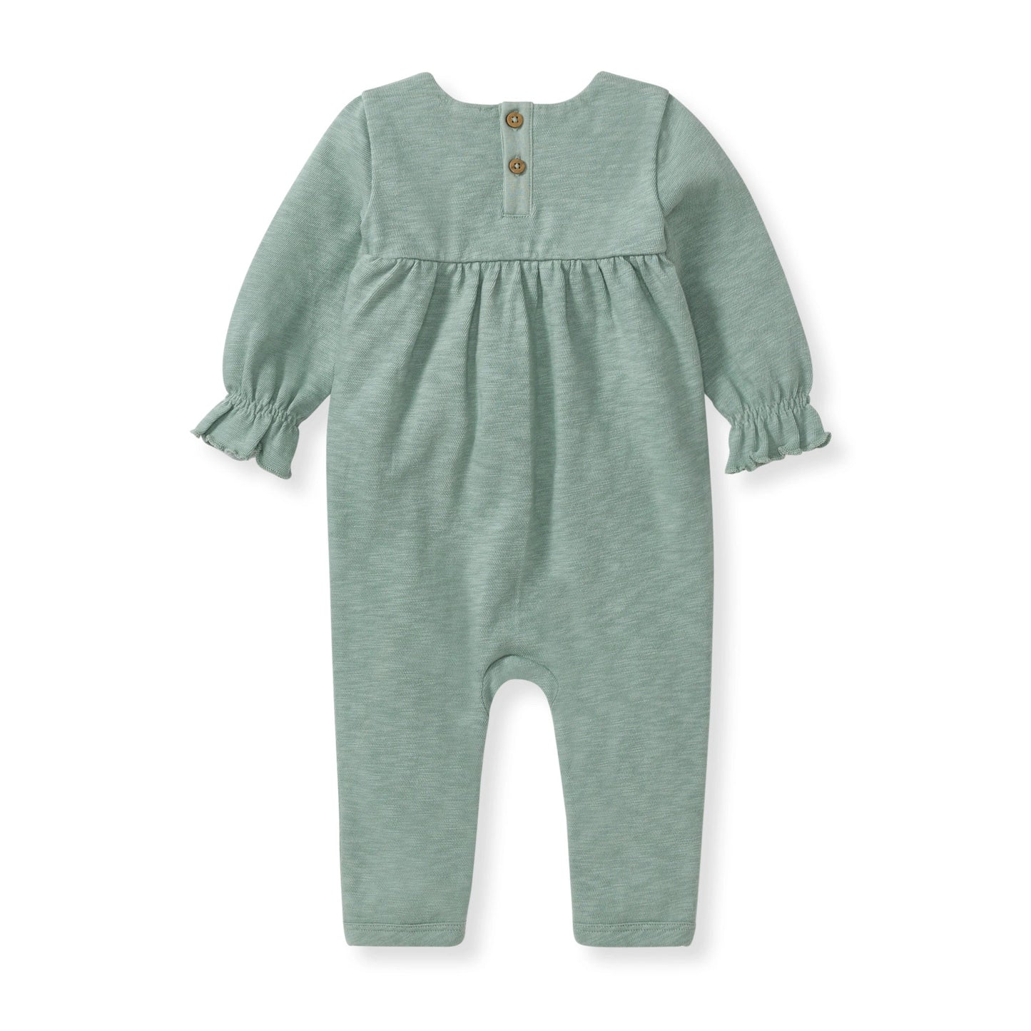 Burts Bees Chunky Slub Baby Girl Jumpsuit Jade Stone
