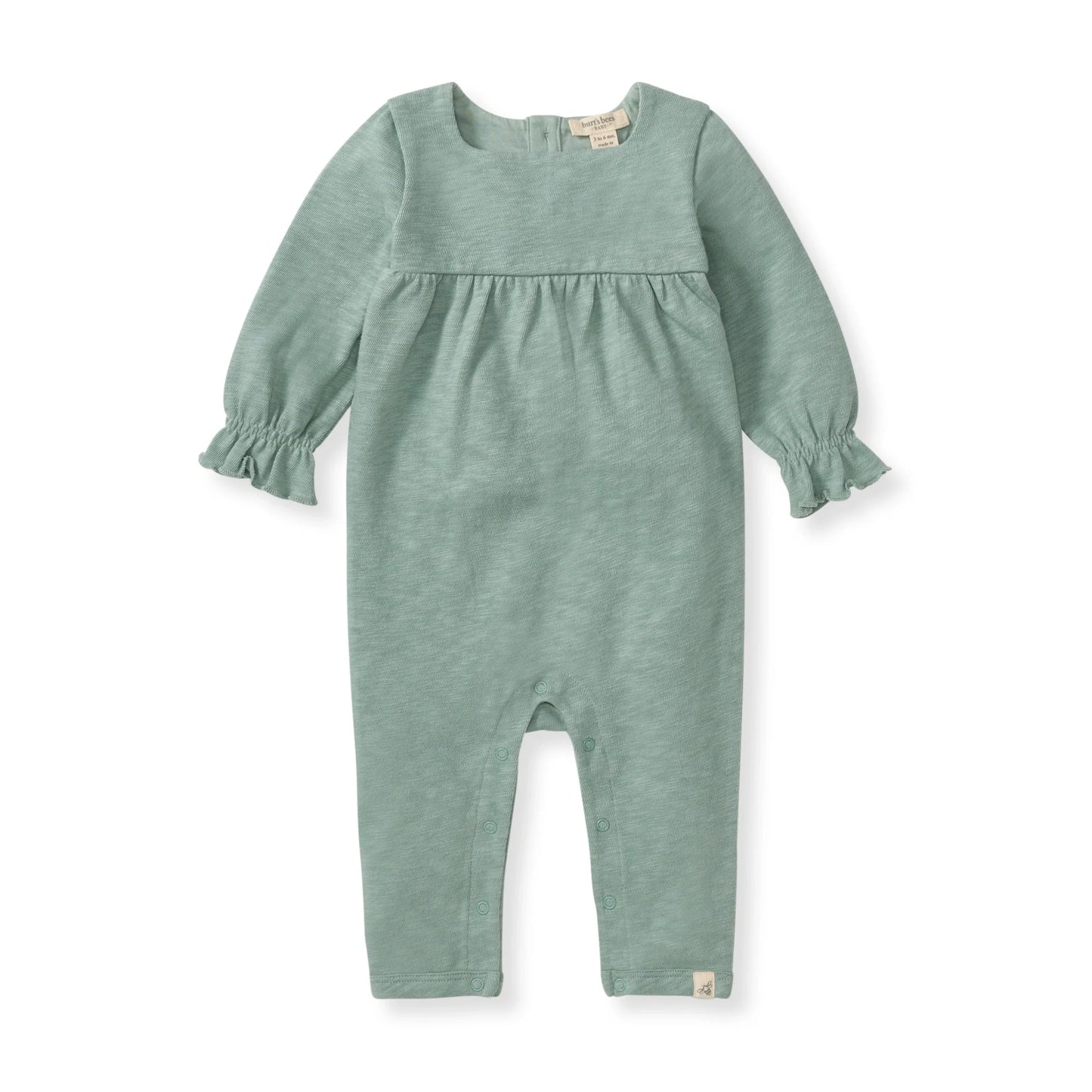 Burts Bees Chunky Slub Baby Girl Jumpsuit Jade Stone