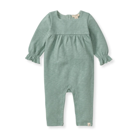 Burts Bees Chunky Slub Baby Girl Jumpsuit Jade Stone