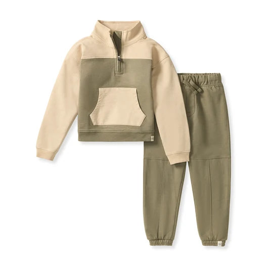 Burts Bees Quarter Zip Collar Sweatshirt Set