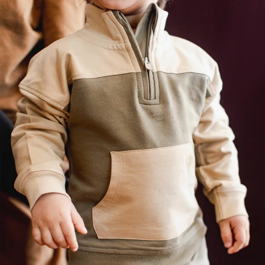 Burts Bees Quarter Zip Collar Sweatshirt Set