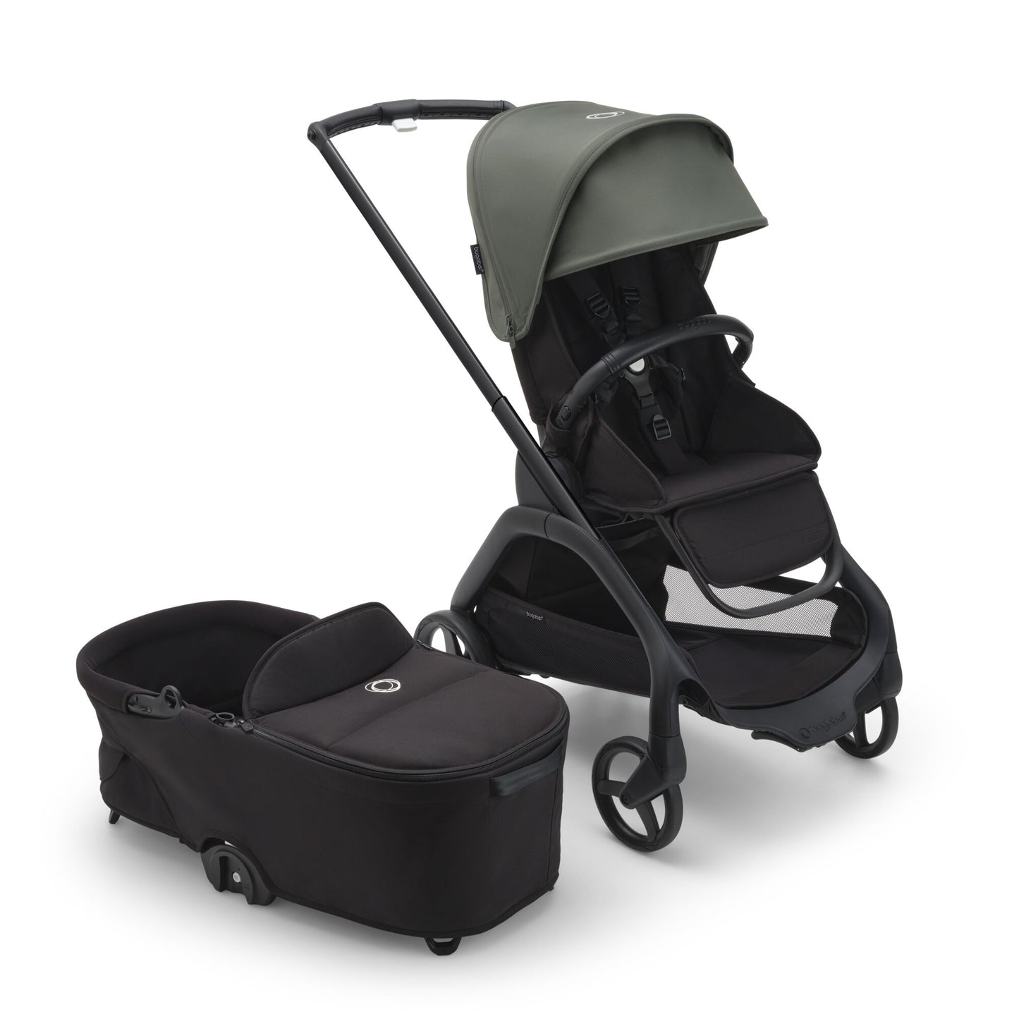 Bugaboo Dragonfly Complete Stroller with Seat and Bassinet - Black/ Forest Green