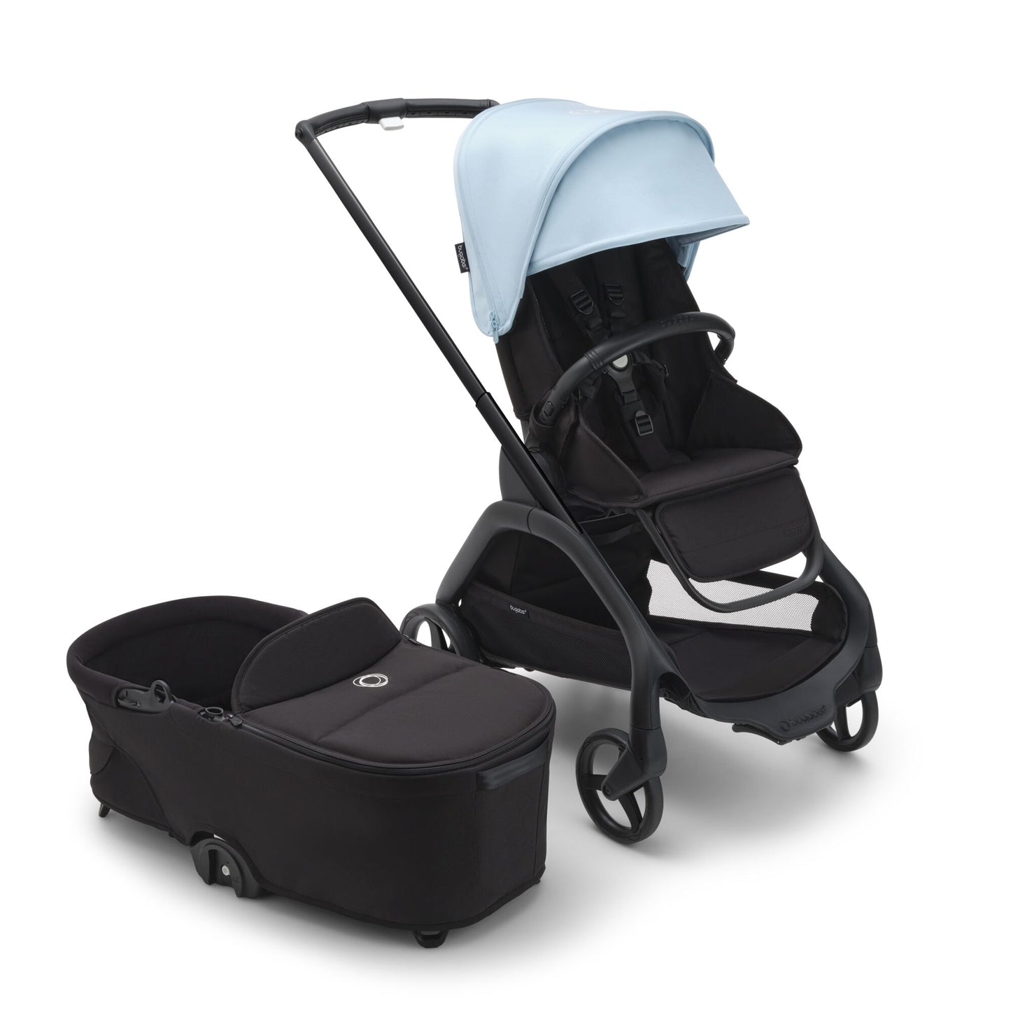 Bugaboo Dragonfly Complete Stroller with Seat and Bassinet - Black/Skyline Blue