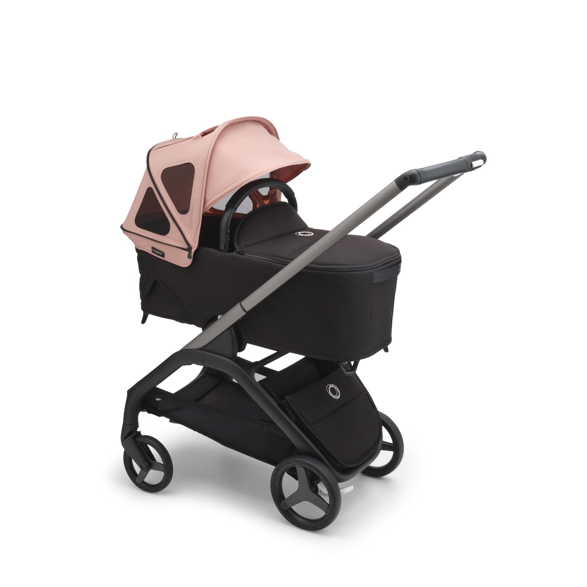 Bugaboo Dragonfly Breezy Sun Canopy - Morning Pink on Bugaboo Dragonfly stroller