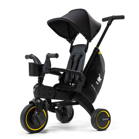 Doona Liki Trike Midnight Edition — compact folding push trike for toddlers by Doona
