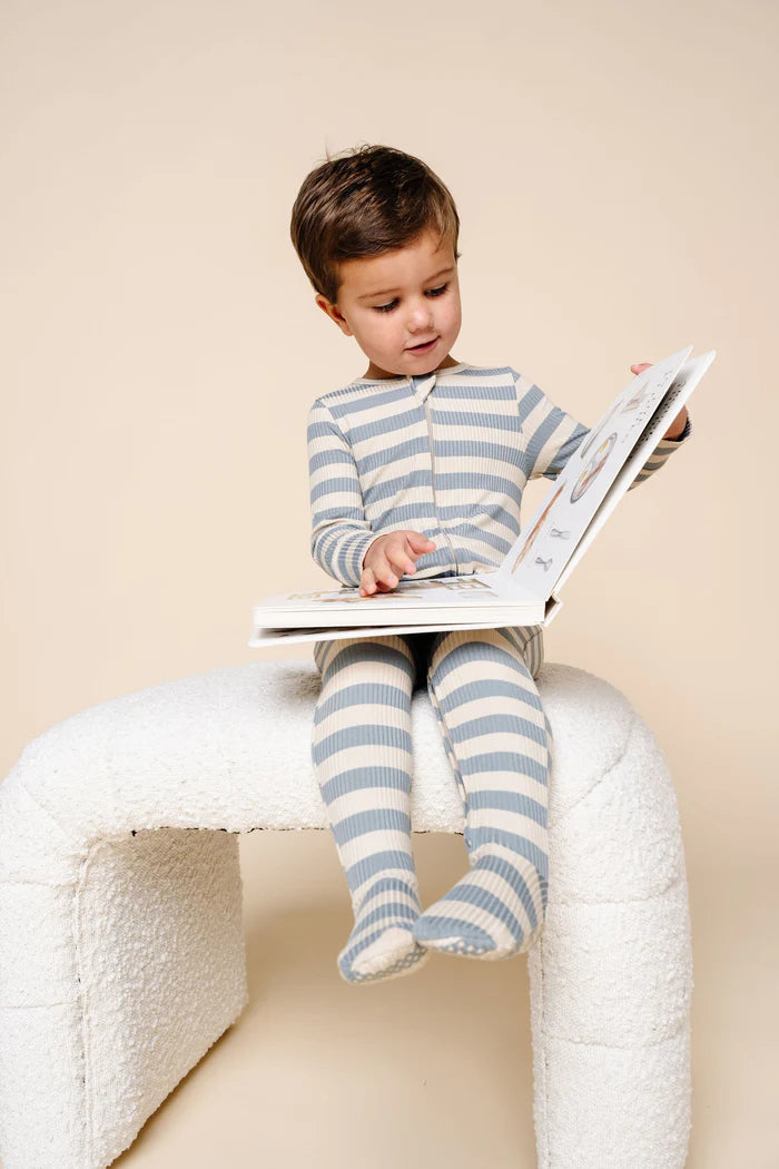 Lou Lou and Company Ribbed Zipper Footie - Lincoln