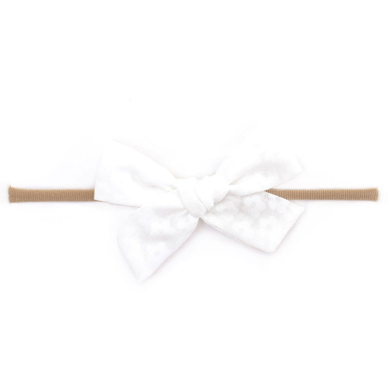 Little Stocking Co Baby Bow Nylon Headband - White Flowers