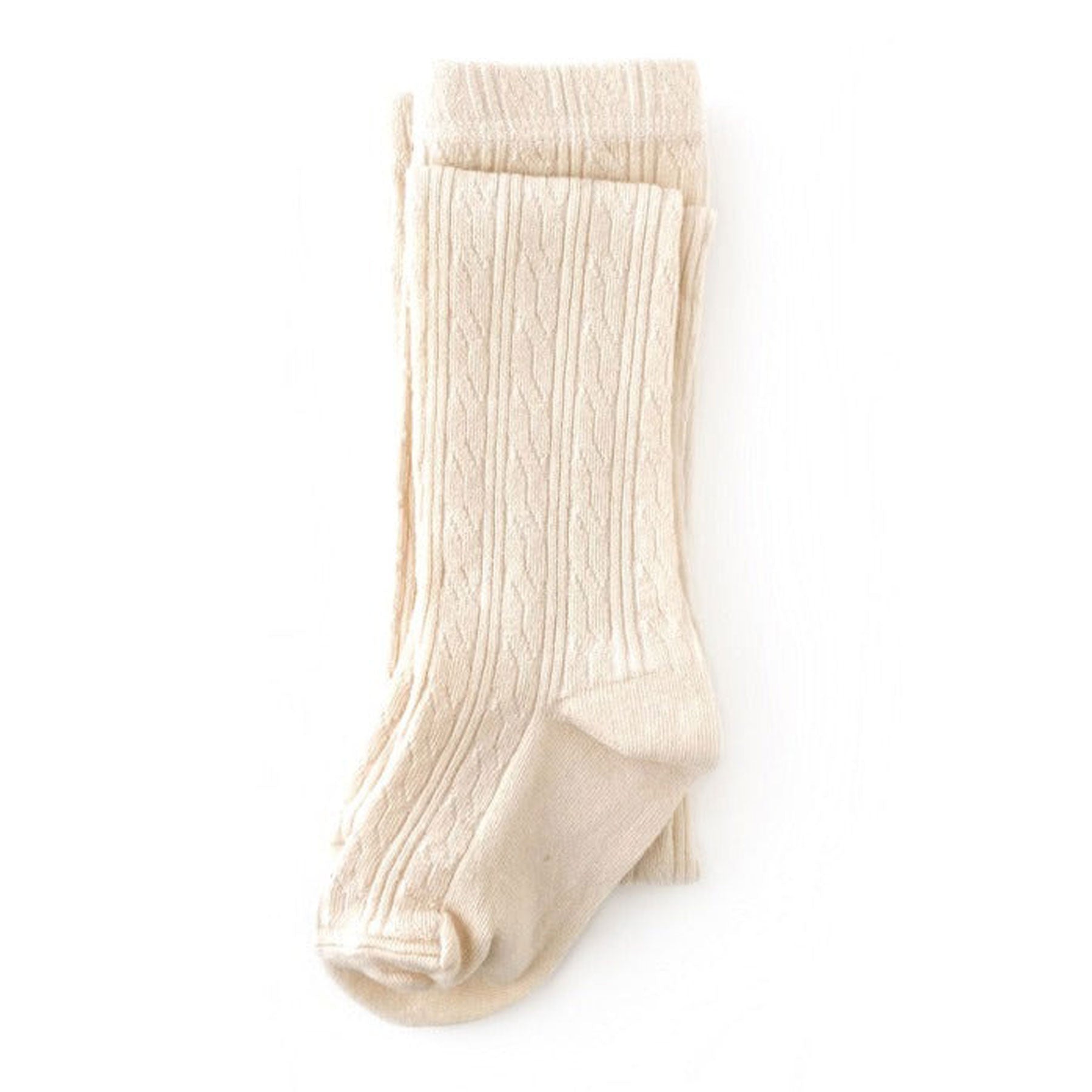 Little Stocking Co Cable Knit Tights - Vanilla