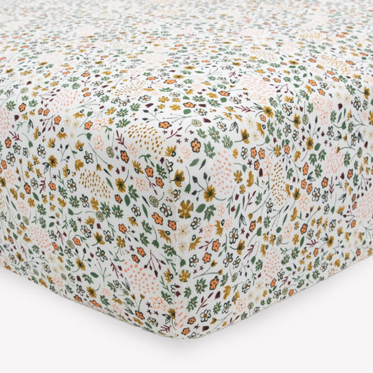 Little Unicorn Stretch Knit Crib Sheet - Pressed Petals