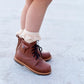 Little girl wearing Little Stocking Co Lace Midi Sock 3-Pack - Girlhood