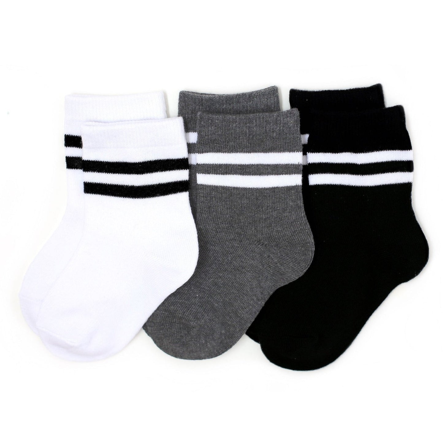Little Stocking Co Striped Midi Sock 3-Pack - Monochrome