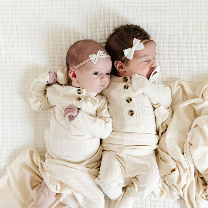 Babies wearing Lou Lou and Company Ribbed Top and Bottoms - Quinn