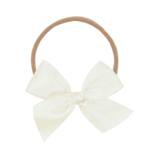 Lou Lou and Company Satin Bow Headband - Large - Cream
