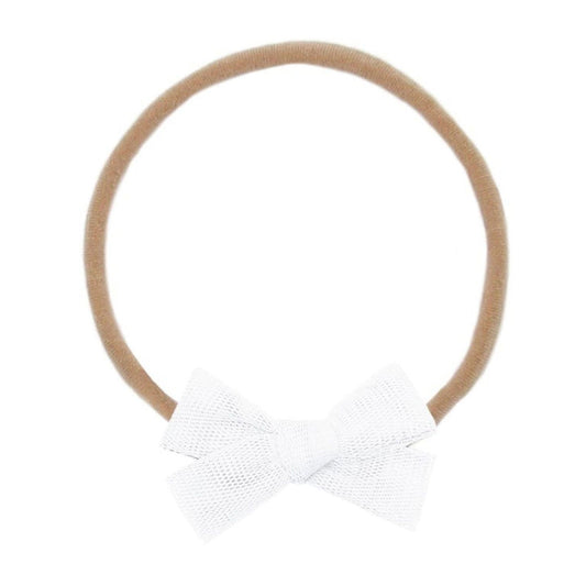 Lou Lou and Company Tulle Bow Headband - Small - White