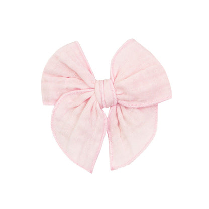 Lou Lou and Company Cloud Muslin Heirloom Bow Clip - Blush