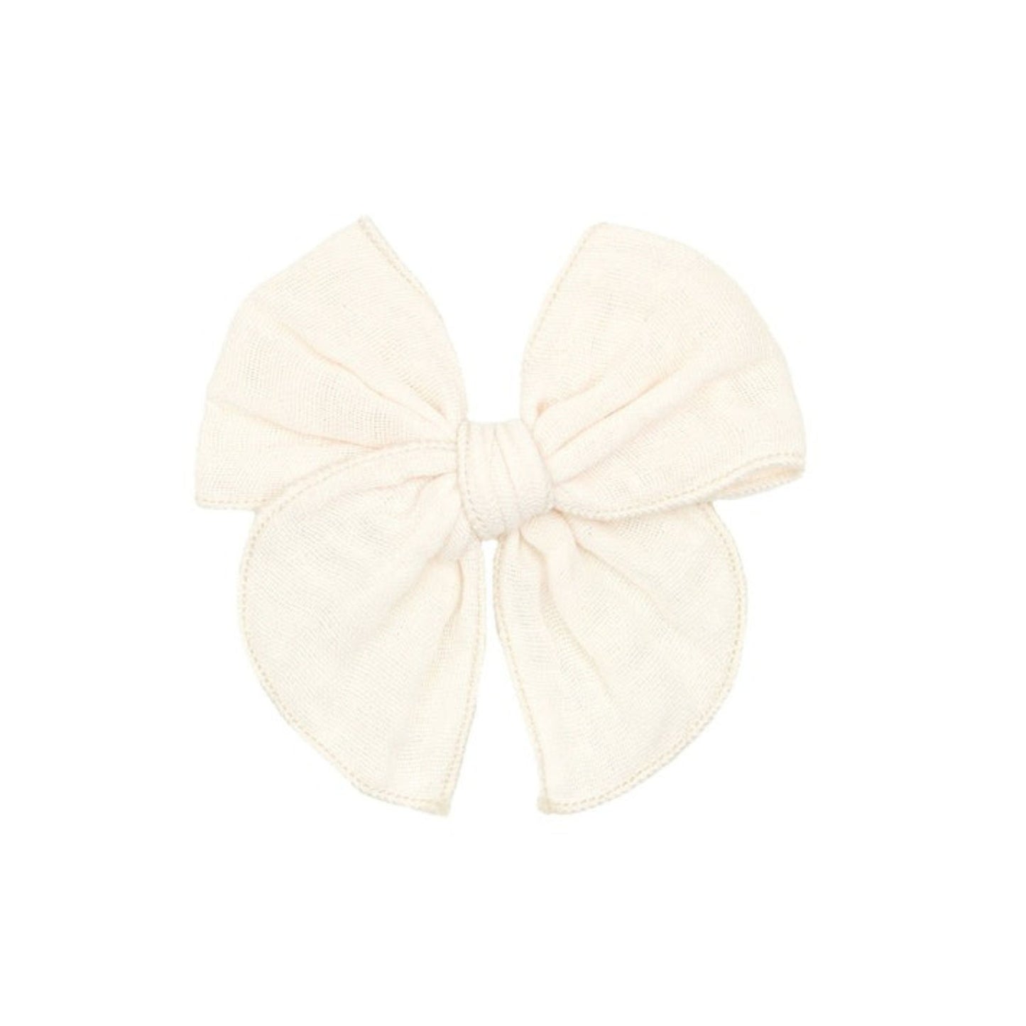 Lou Lou and Company Cloud Muslin Heirloom Bow Clip - Cream