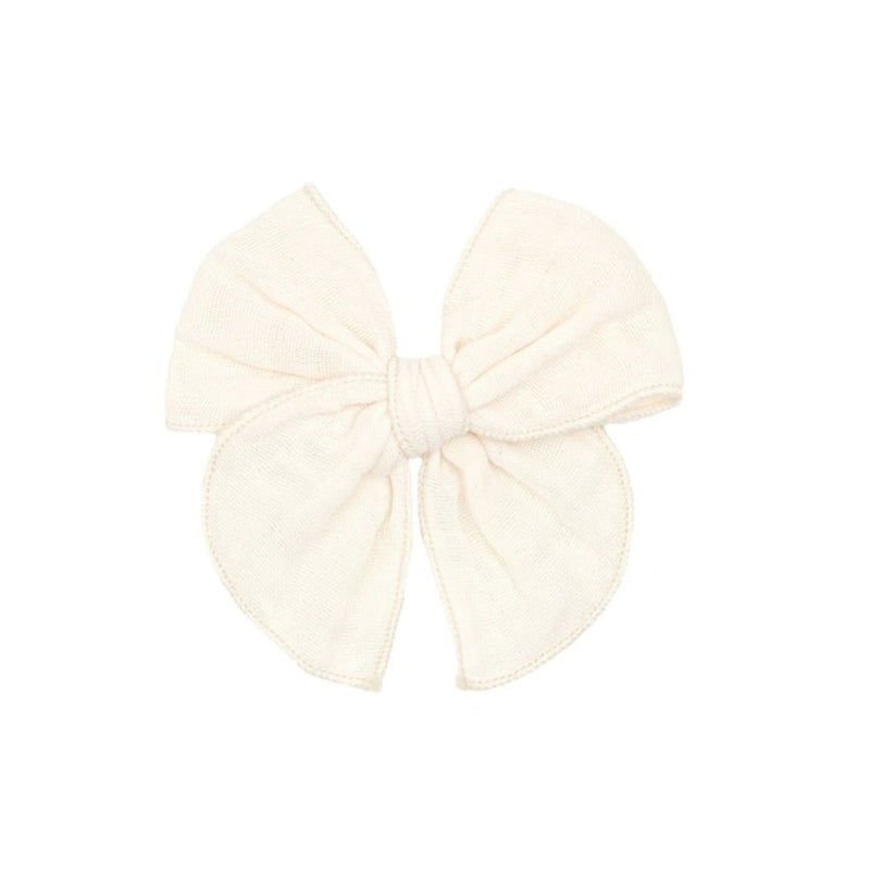 Lou Lou and Company Cloud Muslin Heirloom Bow Clip - Cream