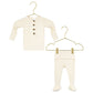 Lou Lou and Company Ribbed Top and Bottoms - Quinn in newborn size with footies