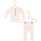 Lou Lou and Company Ribbed Top and Bottoms - Rosie newborn size with built in footies