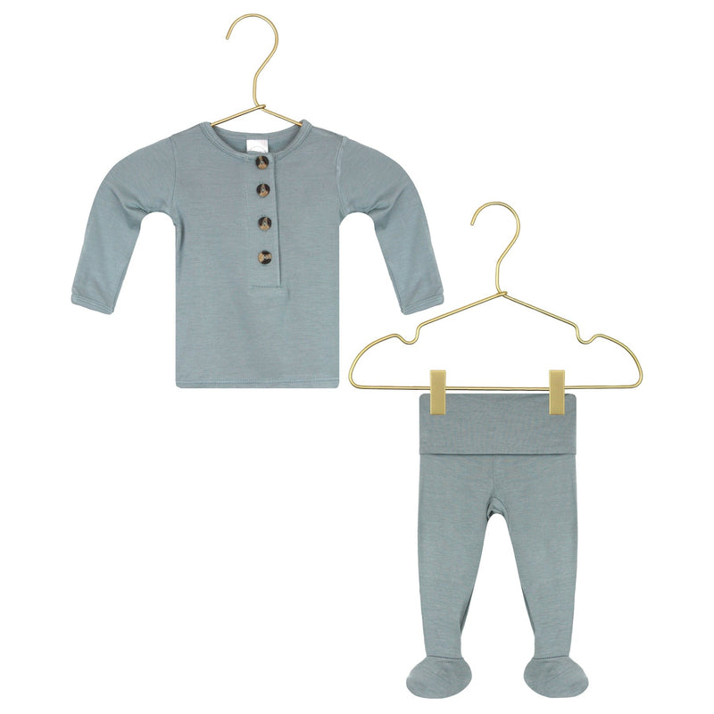 Lou Lou and Company Top and Bottoms - Leo newborn set with footies