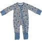 Mebie Baby Zipper Footie -  Pointelle Bluebell