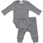 Mebie Baby Bodysuit Waffle Set - Charcoal