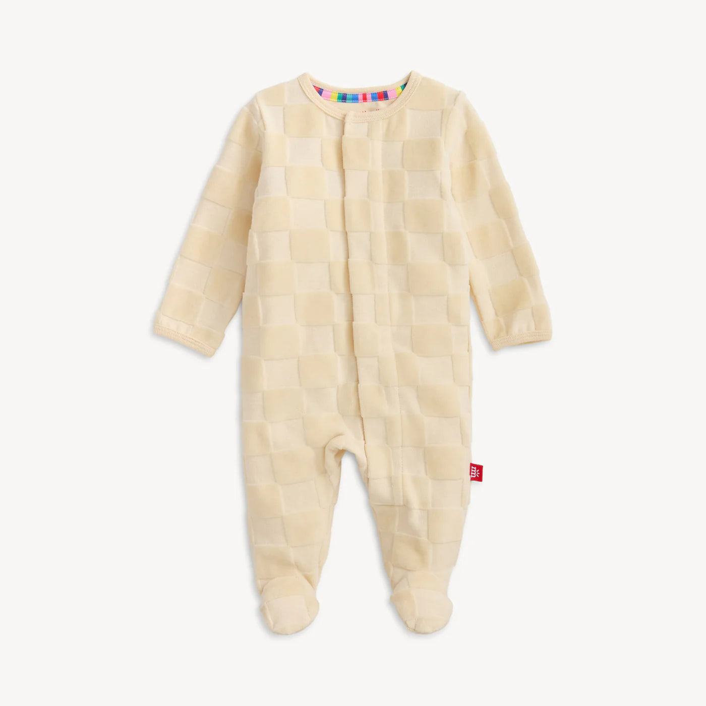 Magnetic Me Velour Magnetic Footie - Checker | The Baby Cubby