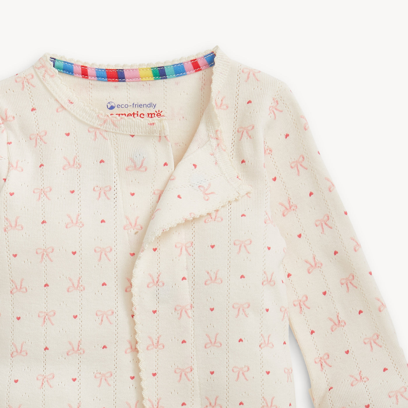 Magnetic Me Organic Cotton Pointelle Footie - Heart and Bow