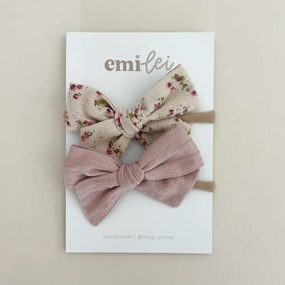 Emi Lei Nylon Stretchy Bow Headband Set
