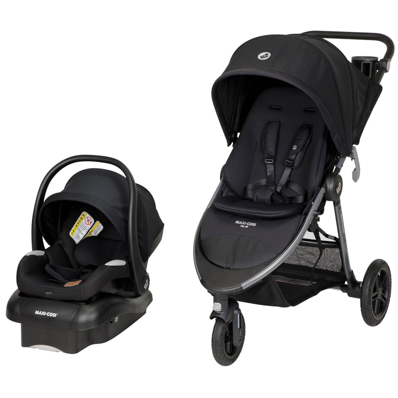 double strollers compatible with maxi cosi mico Maxi-Cosi Gia XP Luxe 3-Wheel Travel System, Midnight Moon