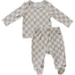 Mebie Baby Taupe Checkered Bamboo Layette Set