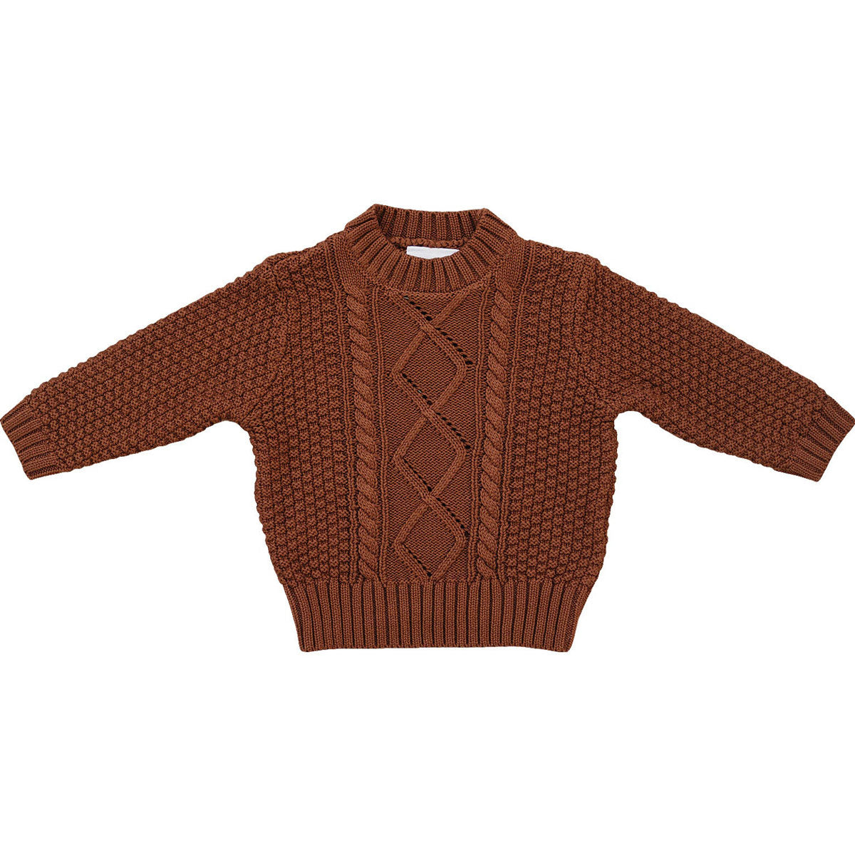 Mebie Baby Cable Knit Sweater - Dark Rust