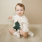 Baby wearing Mebie Baby French Terry Bodysuit - Christmas Tree