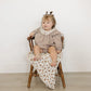 Mebie Baby Camel Gingham Lace Bubble Romper