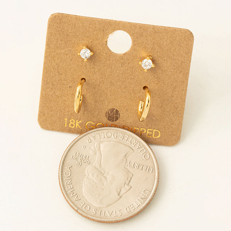Fame Mini Four Piece Post Stud Earrings - Gold