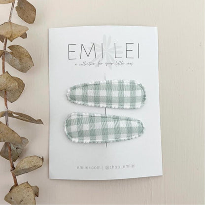 Emi Lei Fabric Hair Clip Snap Barrettes (2)