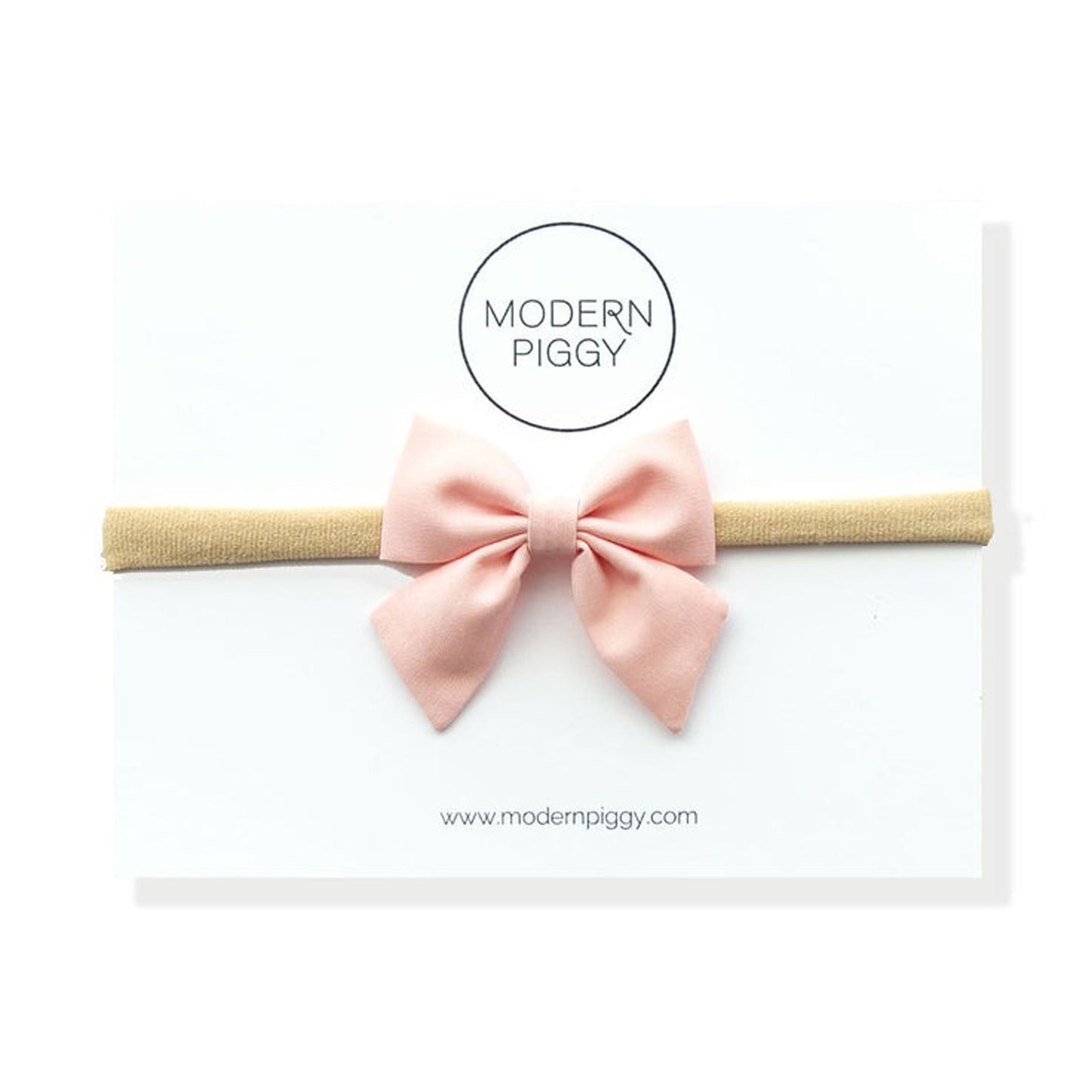 Modern Piggy Mini Piggy Bow - Nylon Headband - Candy Pink