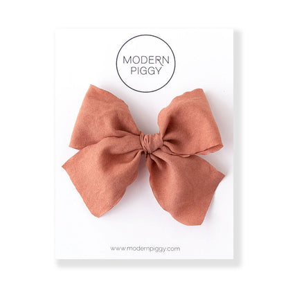 Modern Piggy Ribbon Bow - Nylon Headband - Rosette