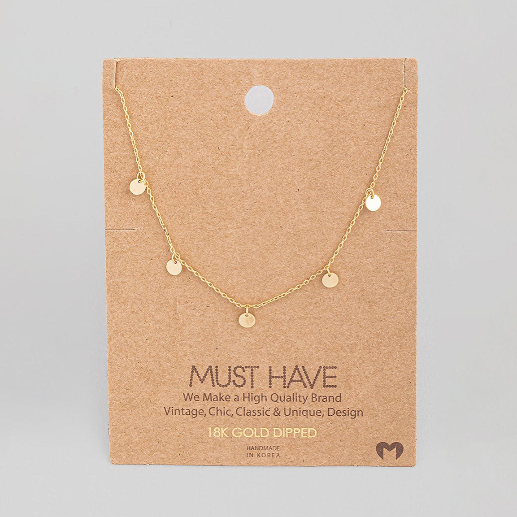 Fame Multi Mini Coin Charm Necklace - Gold