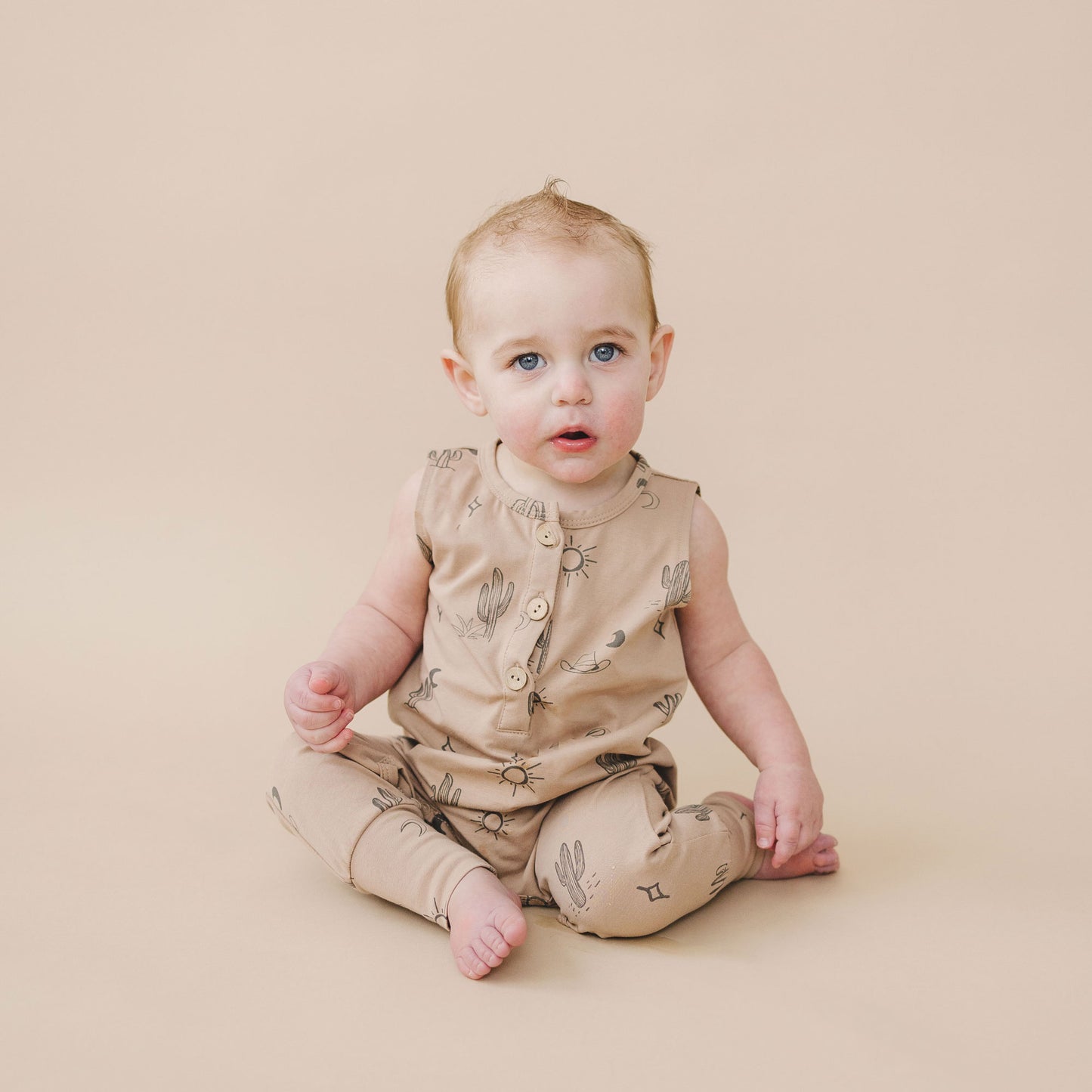 Toddler wearing Mebie Baby Tank Romper - Western