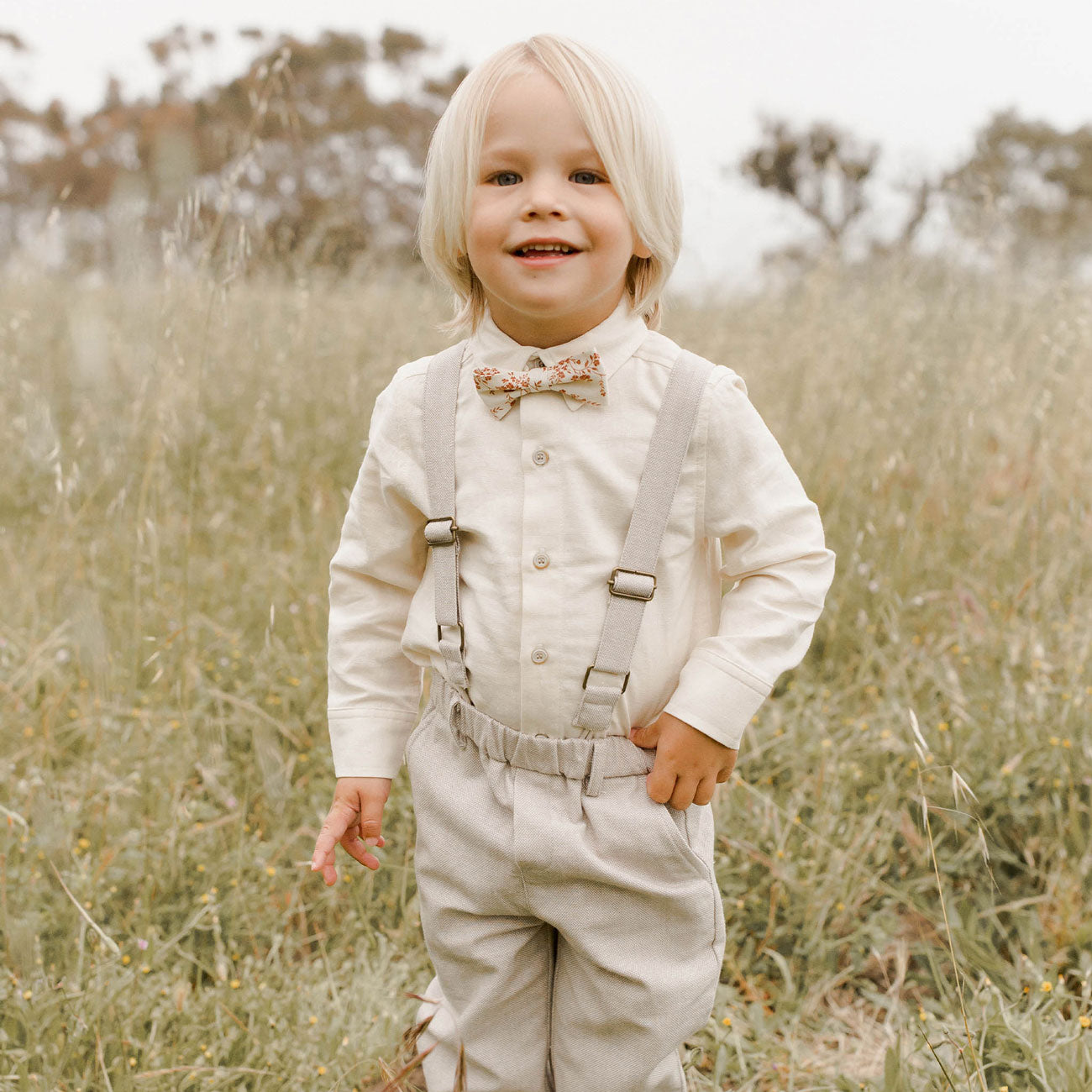 Little boy wearing Noralee Harrison Button Down - Natural