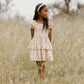 Girl wearing Noralee Cosette Dress - Vines - Berry / Natural