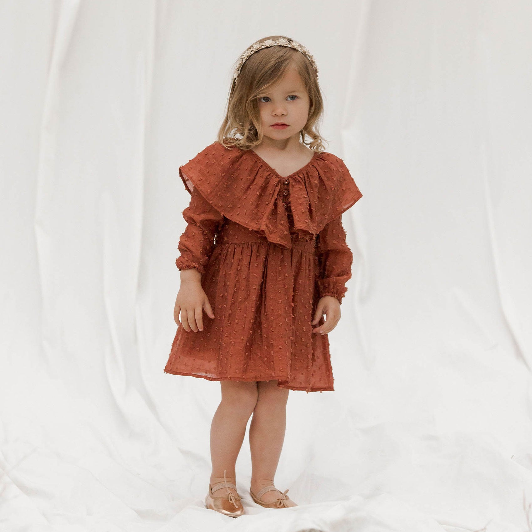 Little girl wearing Noralee Claudette Dress - Berry