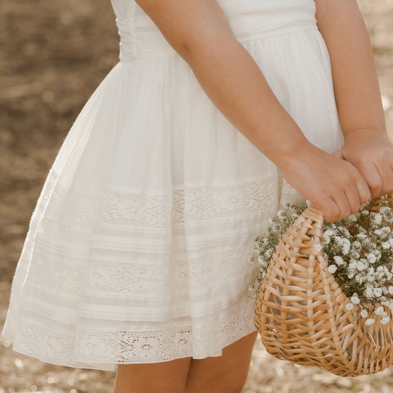Noralee Dahlia Dress - White Cotton / Silk Blend