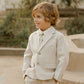 Boy wearing Noralee Skinny Tie - Linen